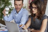 Consultation of two professional office workers